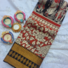 Kalamkari Mangalagiri silk Kanchi border saree