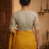 Handloom cotton slab Blouse with French Knot